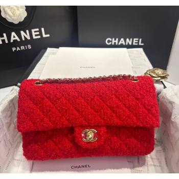 Chanel Classic Tweed Medium Flap Bag A01112 Red 2024 0808 (yezi-240808010)