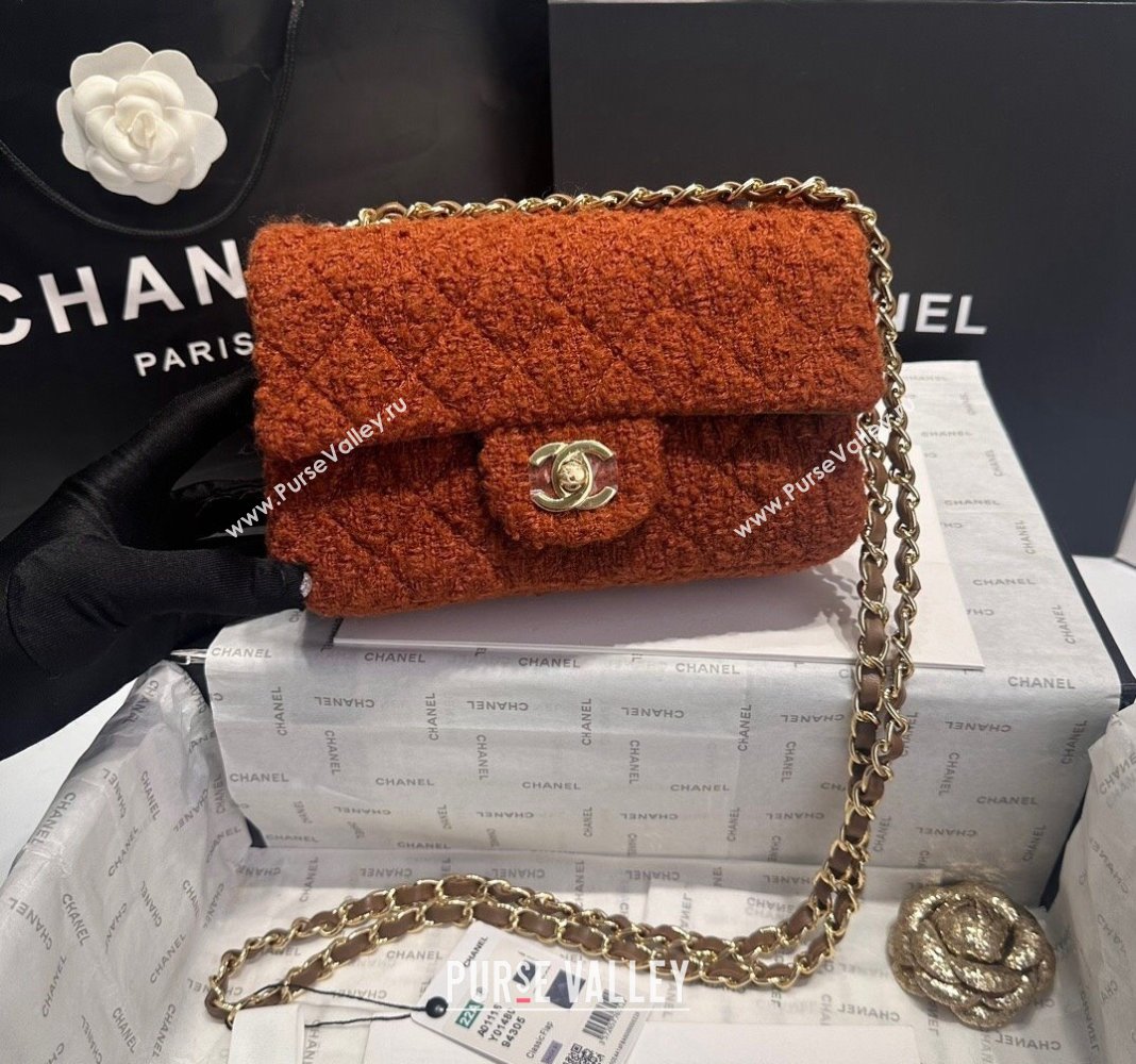 Chanel Classic Tweed Mini Flap Bag A69900 Brown 2024 0808 (yezi-240808008)