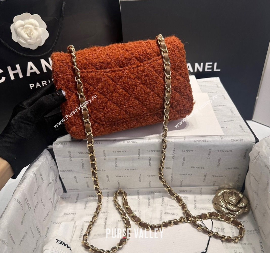 Chanel Classic Tweed Mini Flap Bag A69900 Brown 2024 0808 (yezi-240808008)