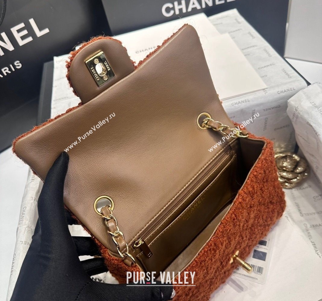 Chanel Classic Tweed Mini Flap Bag A69900 Brown 2024 0808 (yezi-240808008)