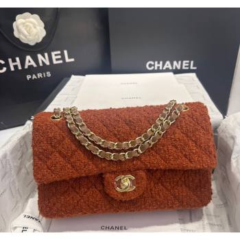 Chanel Classic Tweed Medium Flap Bag A01112 Brown 2024 0808 (yezi-240808011)