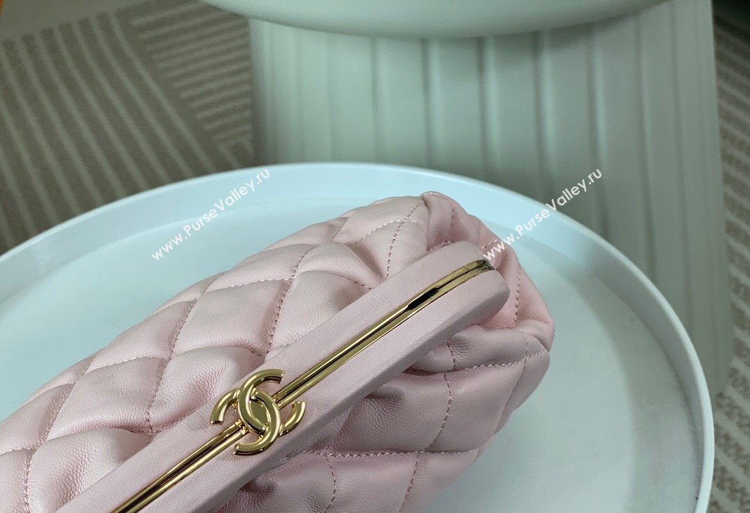 Chanel Lambskin Clutch with Chain AS4717 Light Pink 2024 (SM-240808002)