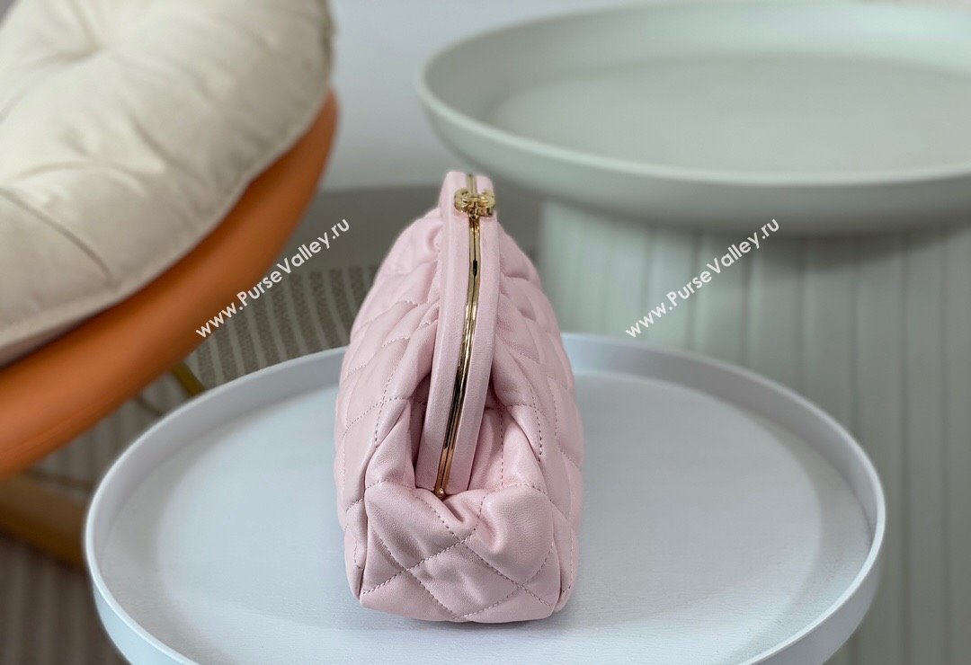 Chanel Lambskin Clutch with Chain AS4717 Light Pink 2024 (SM-240808002)