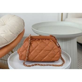 Chanel Lambskin Clutch with Chain AS4717 Light Brown 2024 (SM-240808001)