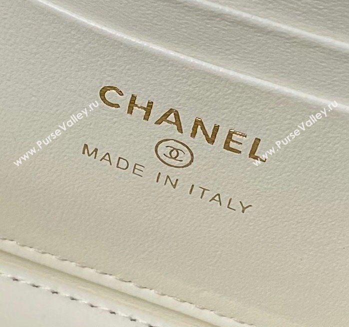 Chanel Lambskin Clutch with Chain and Pearls Top handle AP3956 White 2024 (yezi-240808045)