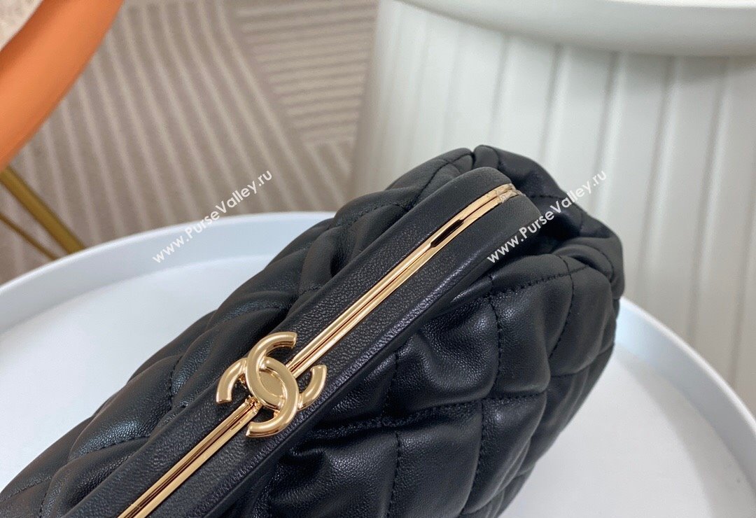 Chanel Lambskin Clutch with Chain AS4717 Black 2024 (SM-240808003)