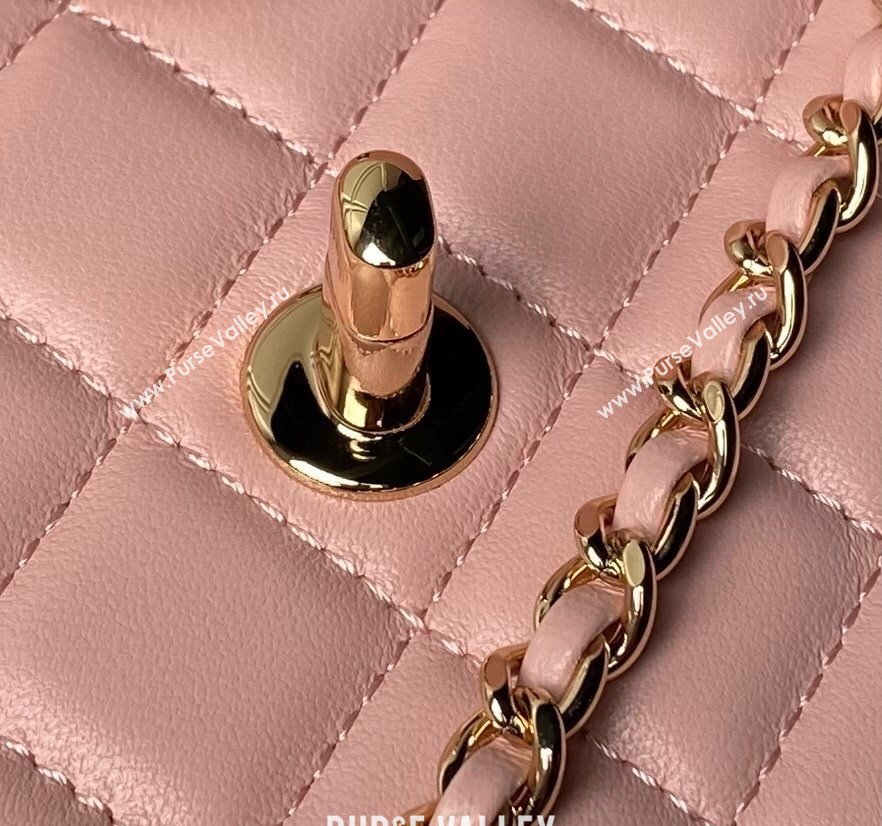 Chanel Lambskin Clutch with Chain and Pearls Top handle AP3954 Light Pink 2024 (yezi-240808048)