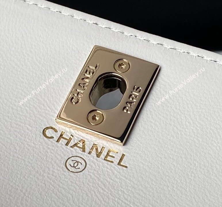 Chanel Lambskin Clutch with Chain and Pearls Top handle AP3954 White 2024 (yezi-240808049)