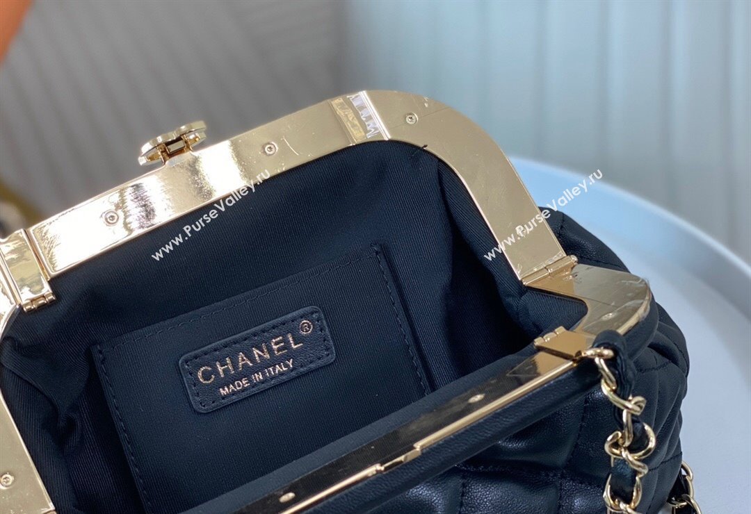 Chanel Lambskin Clutch with Chain AS4717 Black 2024 (SM-240808003)