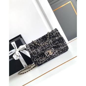 Chanel Sequins Tweed Mini Flap Bag Black 2024 (JY-240808012)