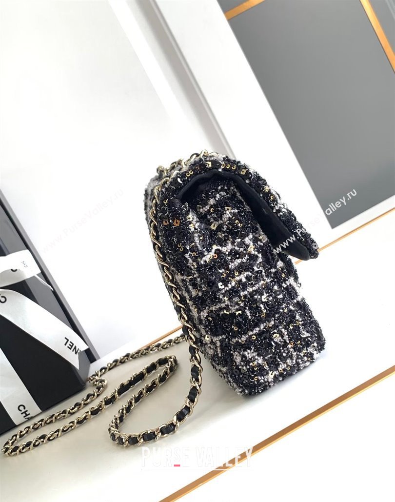 Chanel Sequins Tweed Mini Flap Bag Black 2024 (JY-240808012)