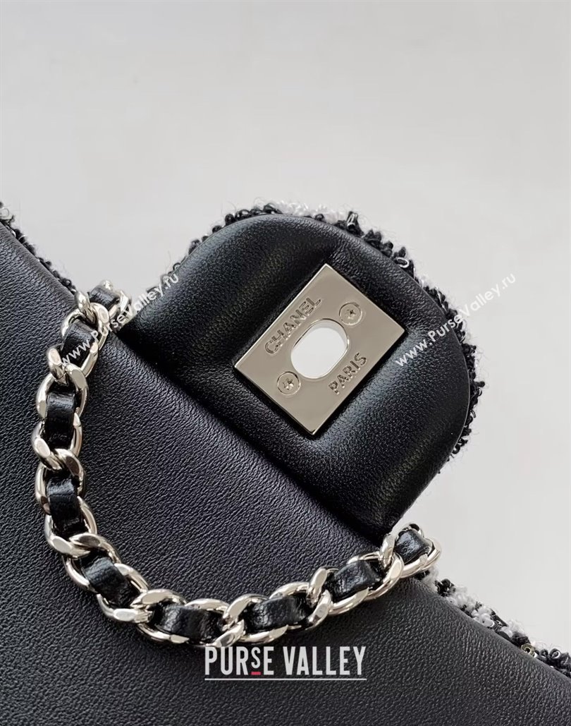 Chanel Sequins Tweed Mini Flap Bag Black 2024 (JY-240808012)