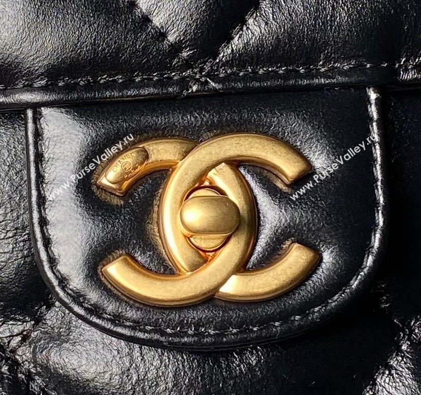 Chanel Shiny Calfskin Bowling Bag Black AS4812 2024 (yezi-240808005)