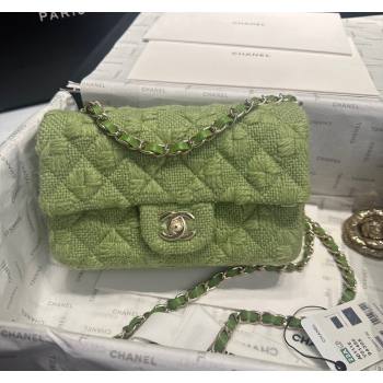 Chanel Classic Tweed Mini Flap Bag A69900 Green 2024 0808 (yezi-240808006)