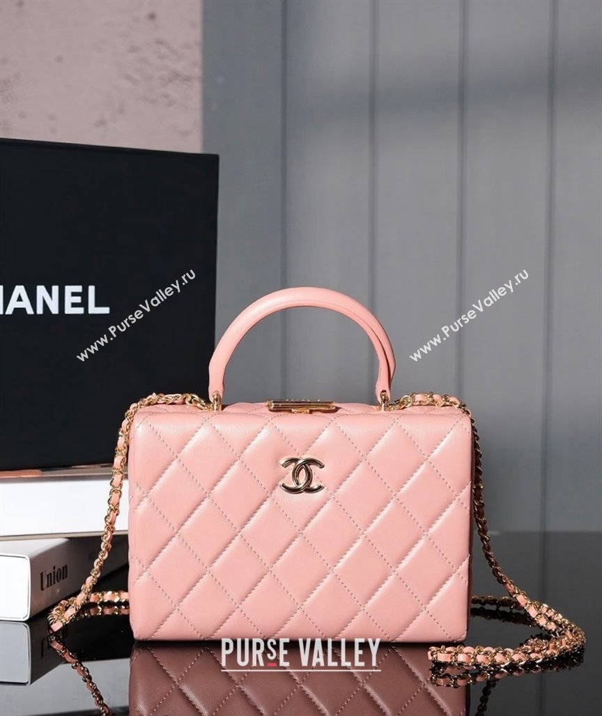 Chanel Lambskin Vanity Case Bag Light Pink 2025A (yezi-240808034)