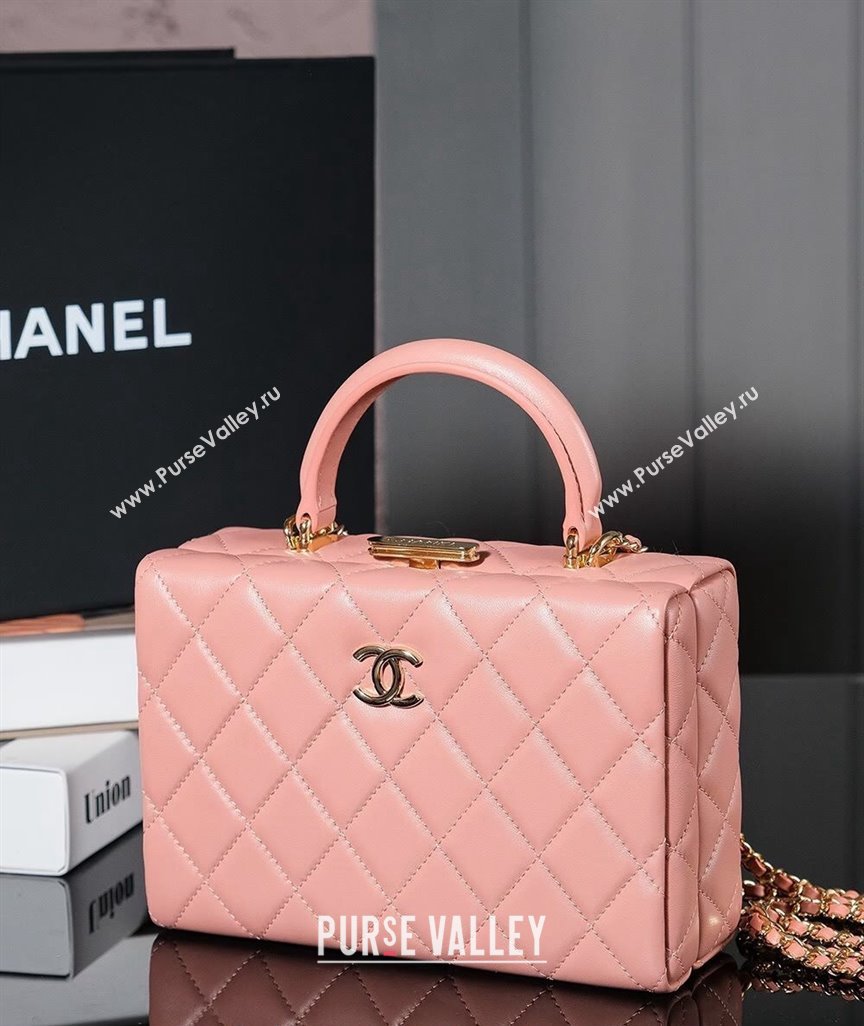 Chanel Lambskin Vanity Case Bag Light Pink 2025A (yezi-240808034)