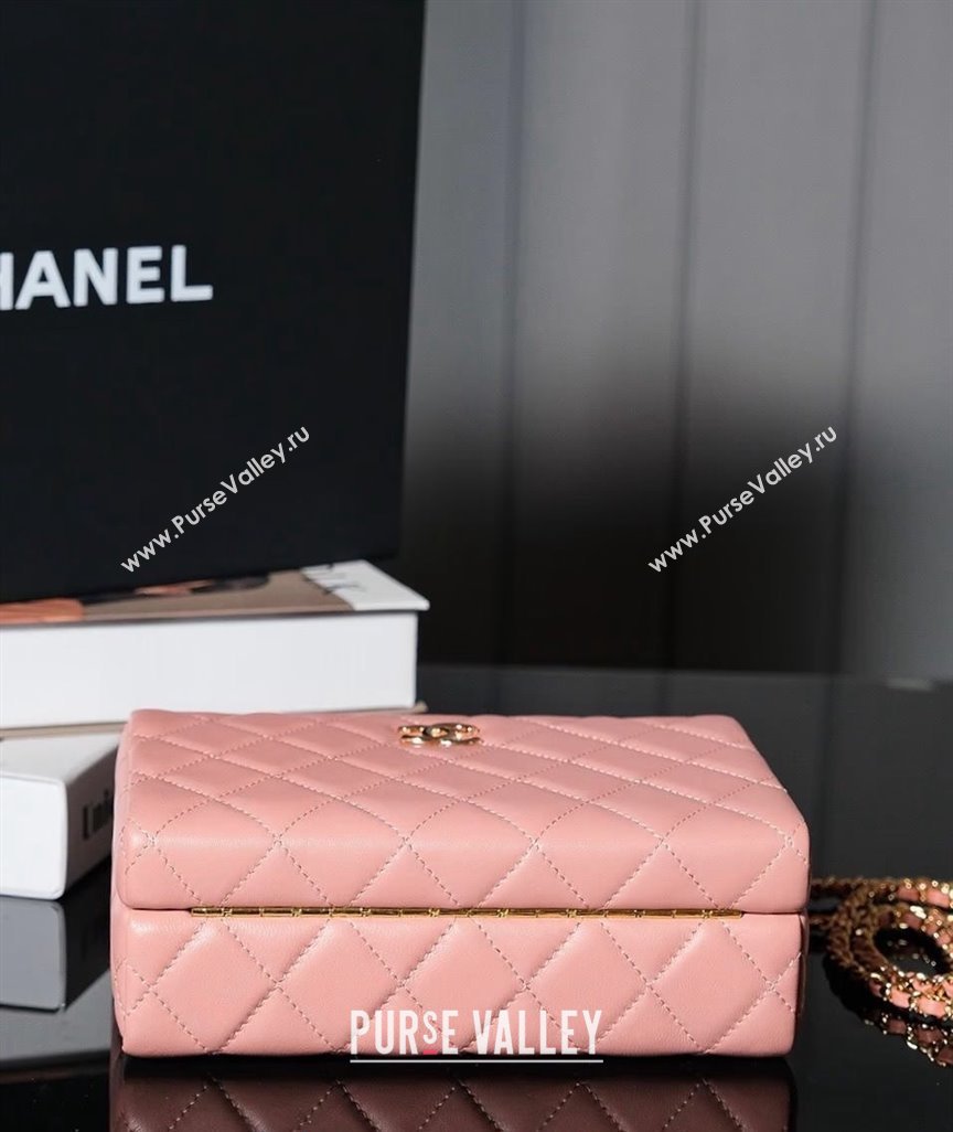 Chanel Lambskin Vanity Case Bag Light Pink 2025A (yezi-240808034)