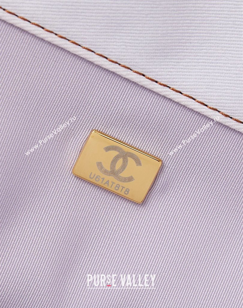 Chanel Fabric Shopping bag AS4719 Pale Purple/Blue/Green 2024 (yezi-240808018)