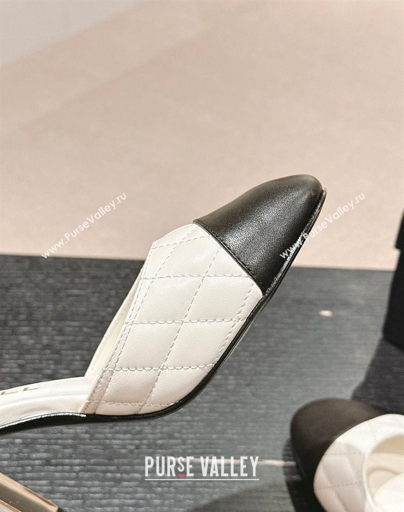 Chanel Quilted Lambskin Mary Janes Pumps 6.5cm White 2024 G45235 (MD-240816096)