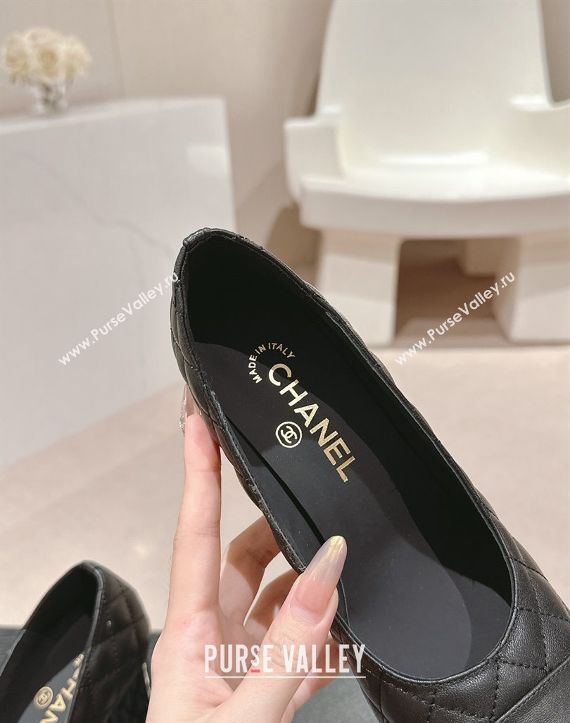 Chanel Quilted Lambskin Leather Pumps 6.5cm Black 2024 G45235 (MD-240816107)