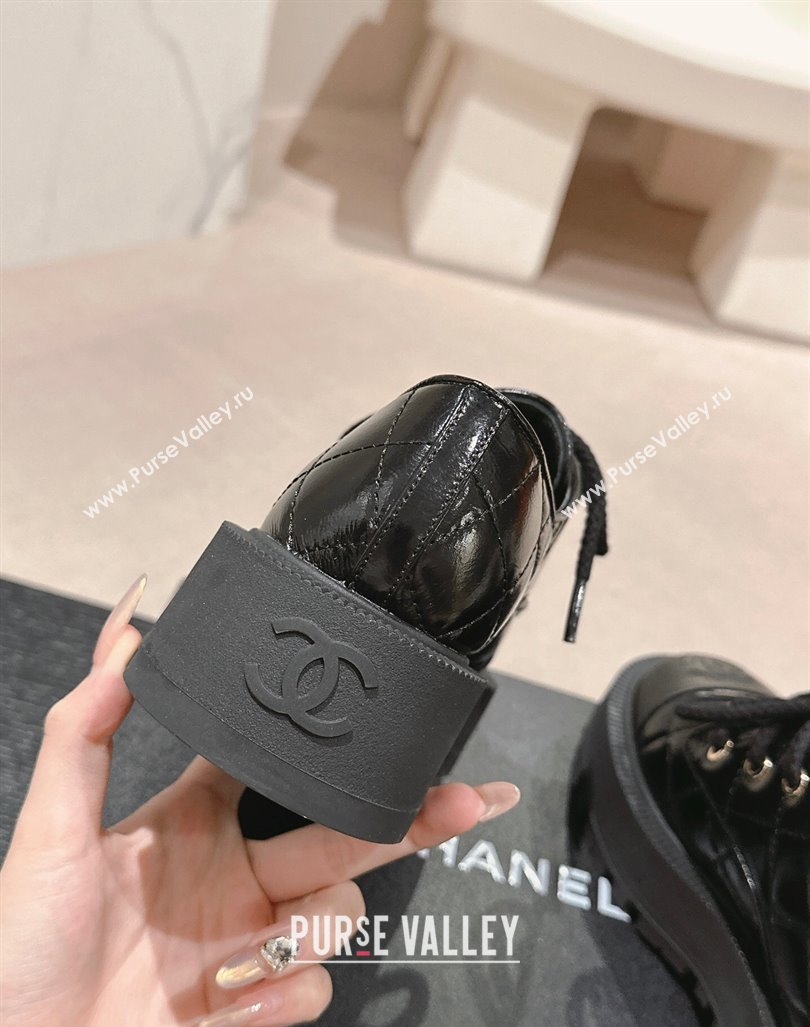 Chanel Quilted Calfskin Lace ups Black 2024 081608 (MD-240816108)