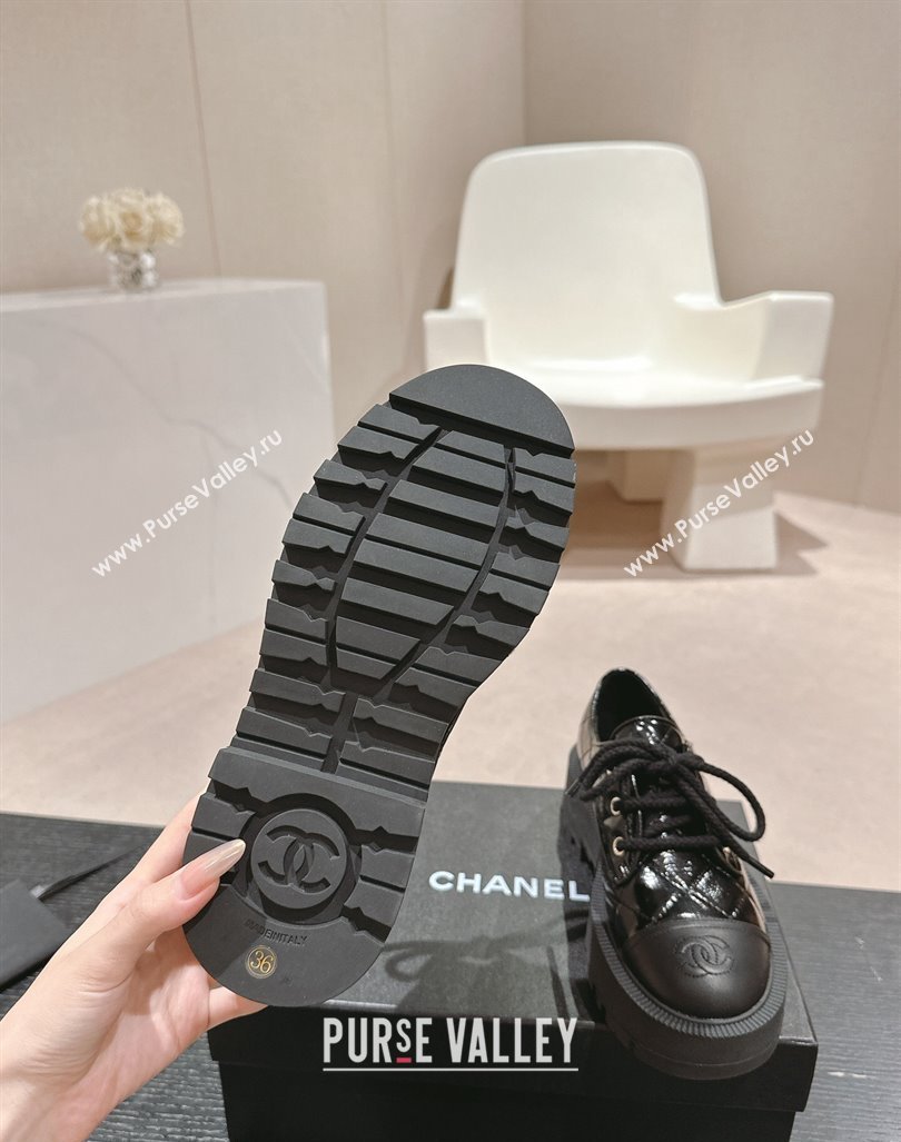 Chanel Quilted Calfskin Lace ups Black 2024 081608 (MD-240816108)