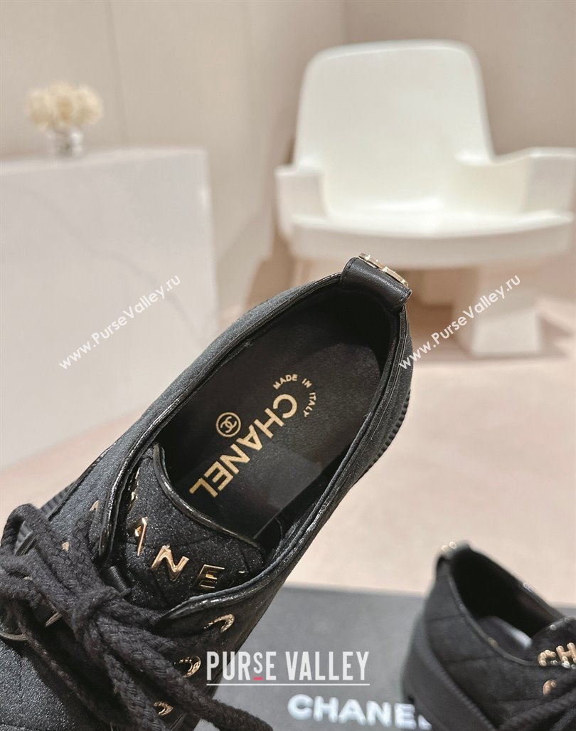 Chanel Velvet Lace ups Black 2024 081608 (MD-240816110)