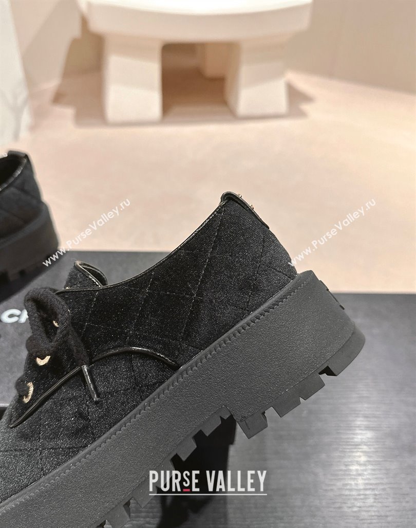 Chanel Velvet Lace ups Black 2024 081608 (MD-240816110)