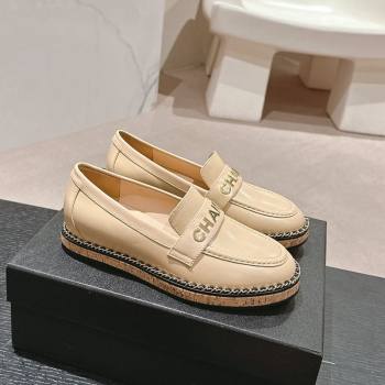 Chanel Calfskin Loafers with Chain Beige 2024 081618 (MD-240816120)