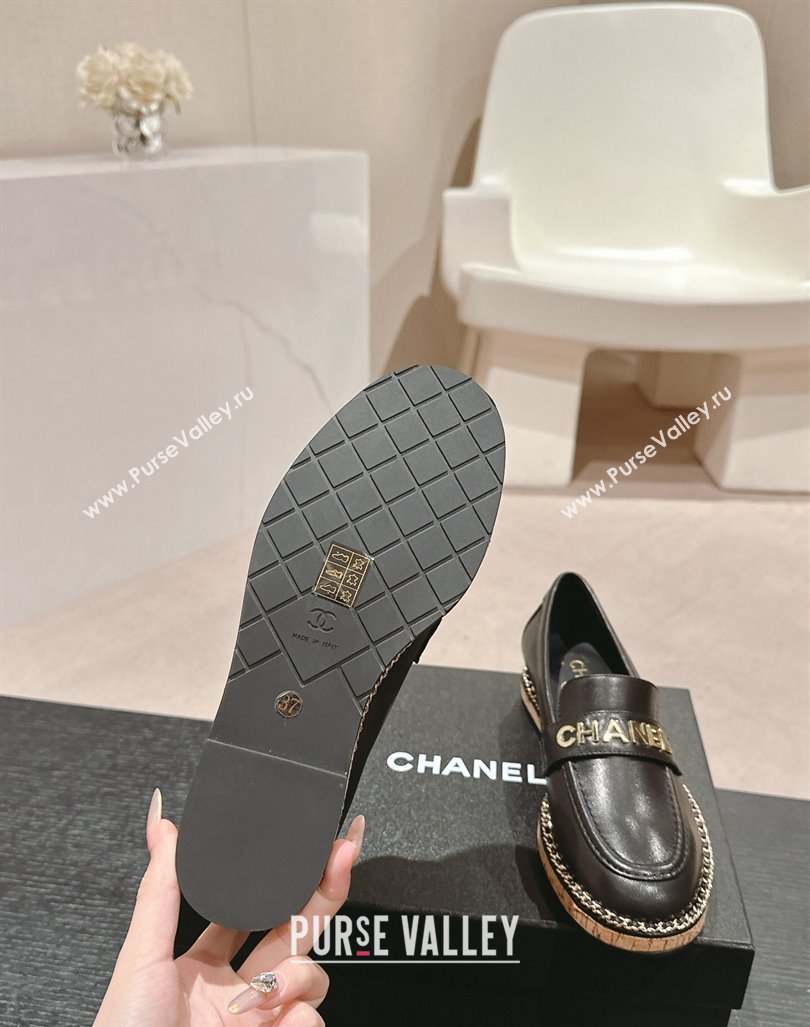 Chanel Calfskin Loafers with Chain Black 2024 081618 (MD-240816121)