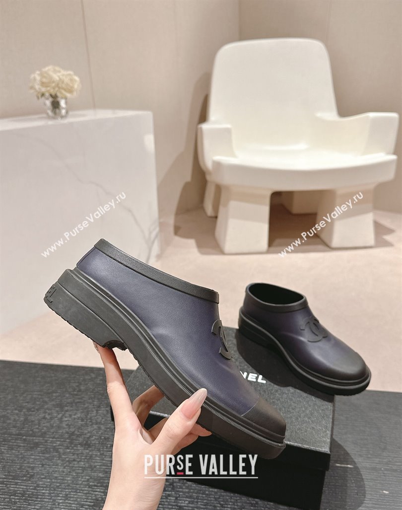 Chanel Rubber Ankle Rain Boots Dark Blue 2024 081702 (MD-240817007)