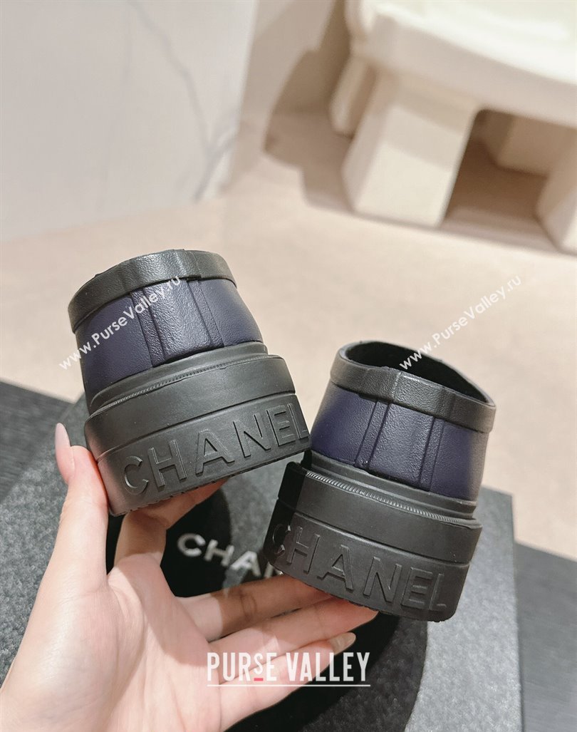 Chanel Rubber Ankle Rain Boots Dark Blue 2024 081702 (MD-240817007)