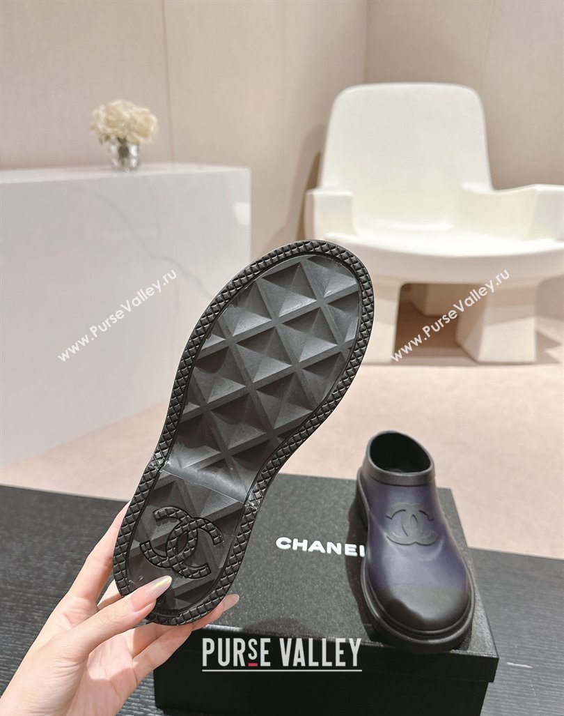 Chanel Rubber Ankle Rain Boots Dark Blue 2024 081702 (MD-240817007)