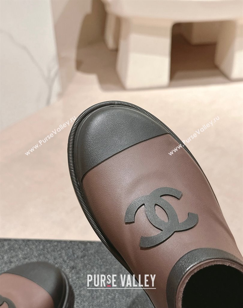 Chanel Rubber Ankle Rain Boots Brown 2024 081702 (MD-240817008)