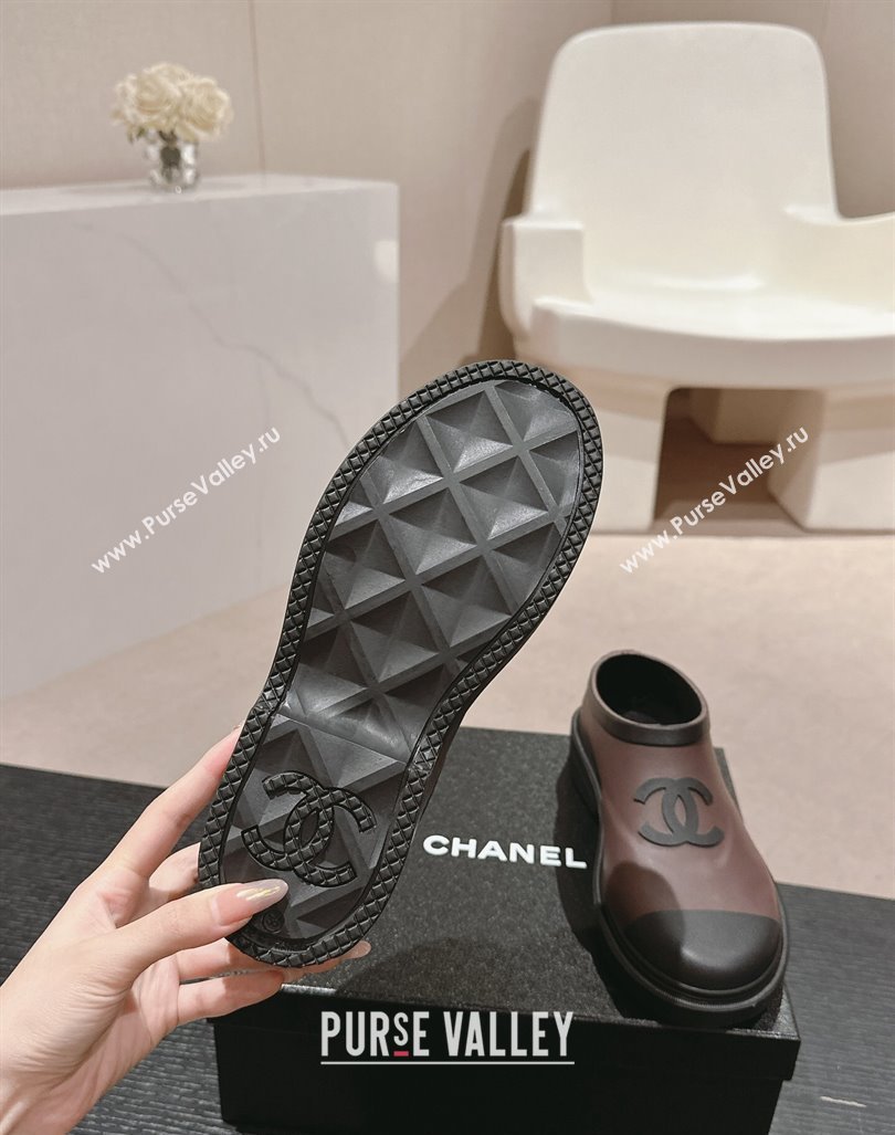 Chanel Rubber Ankle Rain Boots Brown 2024 081702 (MD-240817008)