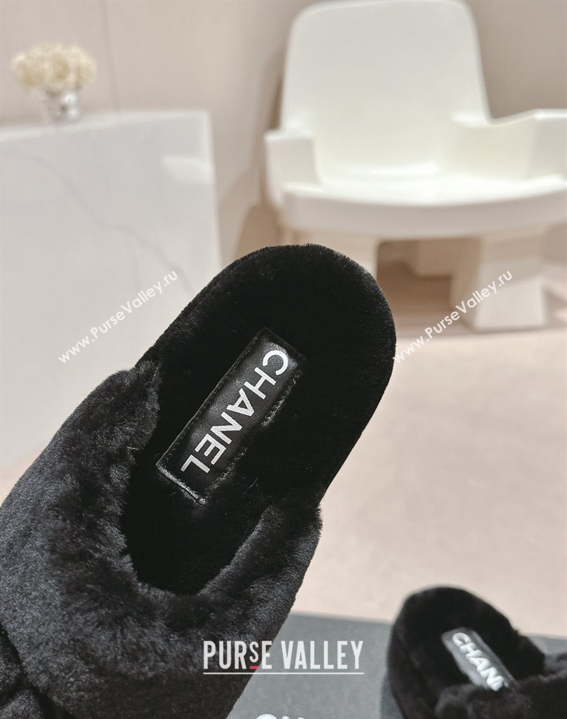 Chanel Wool Platform Mules Black 2024 081703 (MD-240817019)