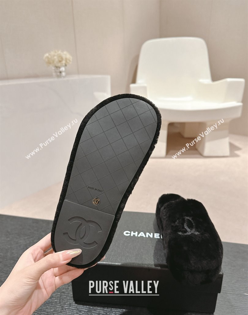 Chanel Wool Platform Mules Black 2024 081703 (MD-240817019)