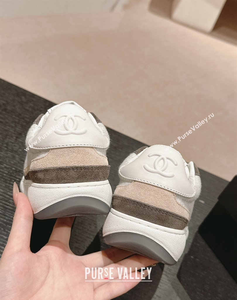 Chanel Wool Fabric and Suede Sneakers Grey 2024 081704 (MD-240817021)