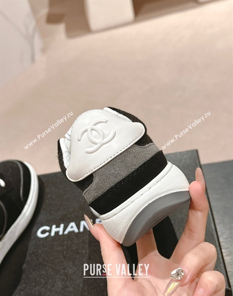 Chanel Wool Fabric and Suede Sneakers Black 2024 081704 (MD-240817022)