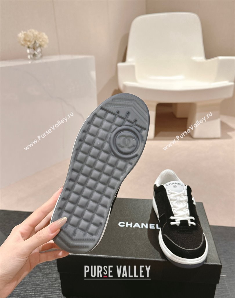 Chanel Wool Fabric and Suede Sneakers Black 2024 081704 (MD-240817022)