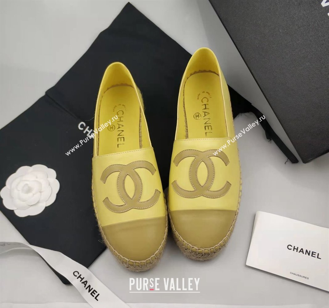 Chanel Lambskin Espadrilles Flat Yellow 2024 081516 (MD-240815136)