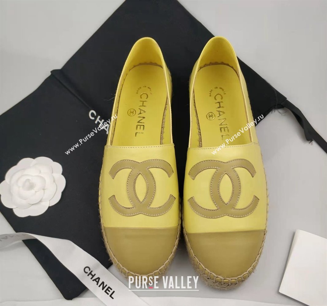 Chanel Lambskin Espadrilles Flat Yellow 2024 081516 (MD-240815136)