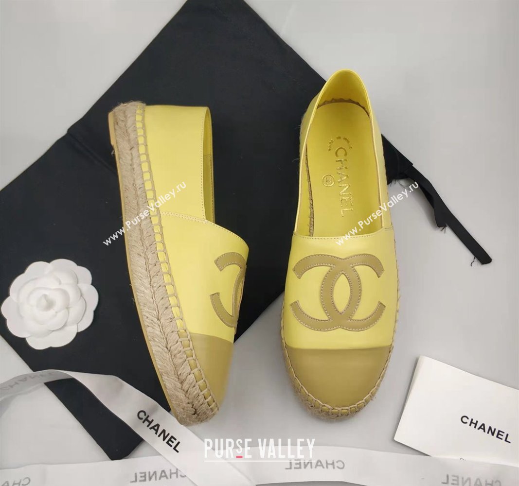 Chanel Lambskin Espadrilles Flat Yellow 2024 081516 (MD-240815136)