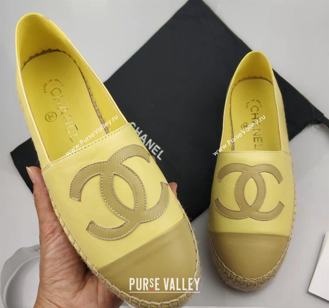 Chanel Lambskin Espadrilles Flat Yellow 2024 081516 (MD-240815136)