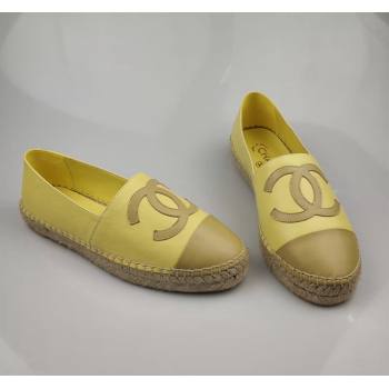 Chanel Lambskin Espadrilles Flat Yellow 2024 081516 (MD-240815136)