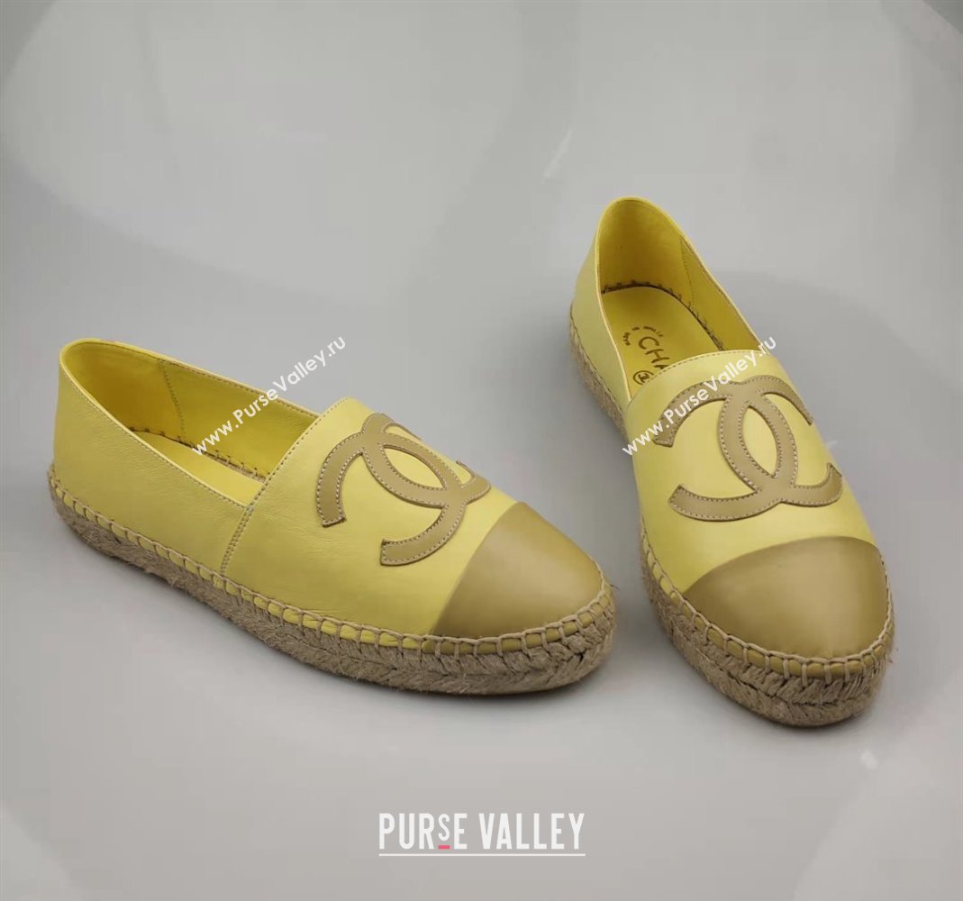 Chanel Lambskin Espadrilles Flat Yellow 2024 081516 (MD-240815136)