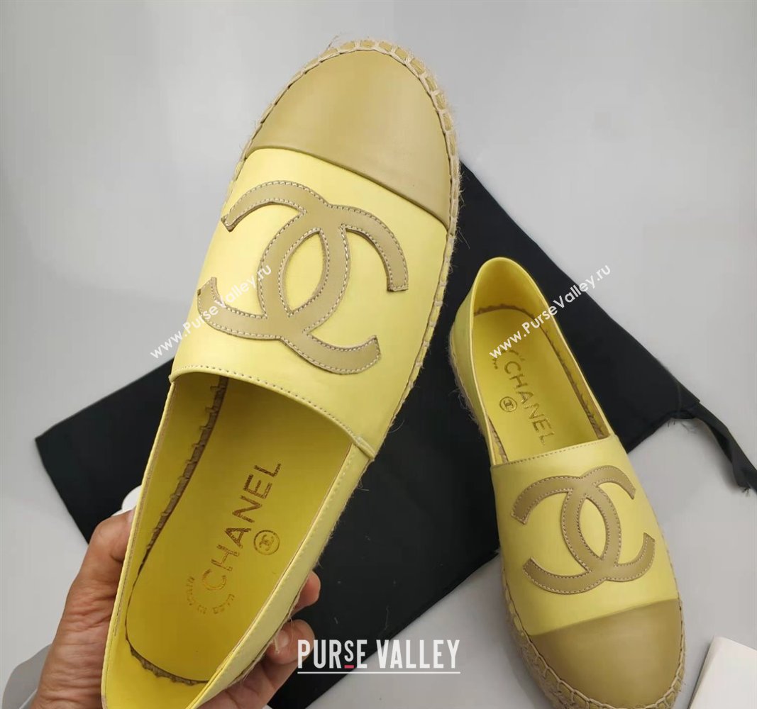 Chanel Lambskin Espadrilles Flat Yellow 2024 081516 (MD-240815136)