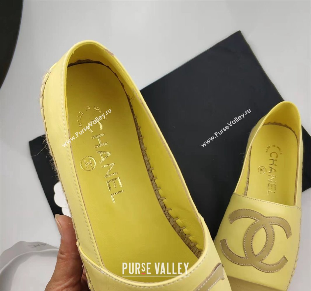 Chanel Lambskin Espadrilles Flat Yellow 2024 081516 (MD-240815136)