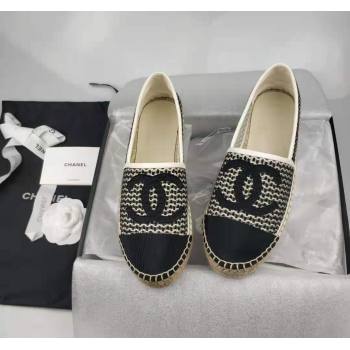 Chanel Woven Grosgrain Espadrilles Flat Black 2024 081613 (MD-240816013)