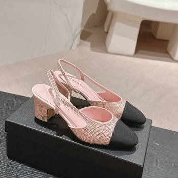 Chanel Strass Grosgrain Slingback Pumps 6.5cm G31318 Pink 2024 0816 (MD-240816034)